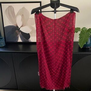 Red Polka Dot 100 Percent Viscose Scarf